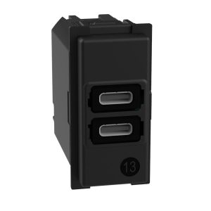 Розетка 2xUSB за зареждане тип C+C 3A 15W 1 мод. Living Now Bticino