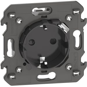 Контакт ШУКО 2P+E 16A + USB тип C 1.5A 7.5W с носеща рамка 2 мод. цвят Черен Living Now Bticino