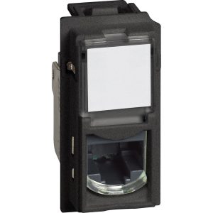 Розетка RJ45 cat.6 FTP конектор toolless IDC 1 мод. цвят Черен Living Now Bticino