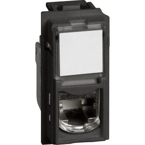 Розетка RJ45 cat.6 STP конектор toolless IDC 1 мод. цвят Черен Living Now Bticino