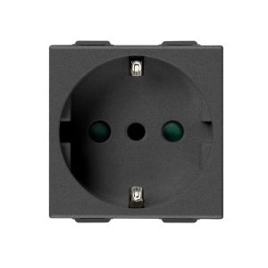 Контакт SICURY италиански стандарт 2P+E 16 A 250 V~ P30 Карбон мат 2M VIMAR NEVE UP