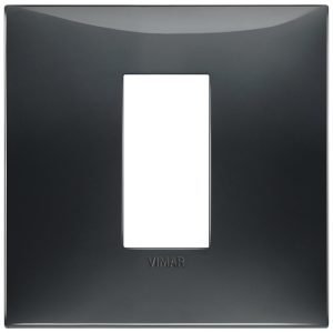 Декоративна рамка 1M центр. за 2M конзола, технополимер, Сив гланц, VIMAR NEVE UP