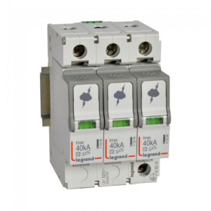 412242 Катоден отводител SPD T2 320 V~ (IT) 40kA 3P +FS контакт LEGRAND
