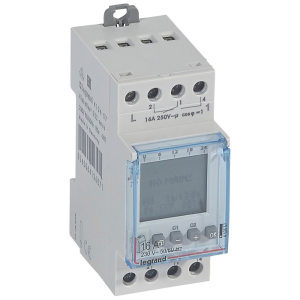 412657 Таймер с LCD дисплей 2x28 1s 2CO 16A 230VAC 2M 16А 230V LEGRAND