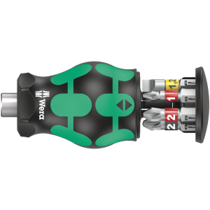 Комплект отвертка с битове 2х шлиц 2х PH и 2x PZ Stubby 2 Kraftform Kompakt WERA