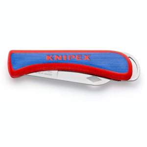 Сгъваем нож за електротехници синьо-червена ръкохватка 120мм KNIPEX