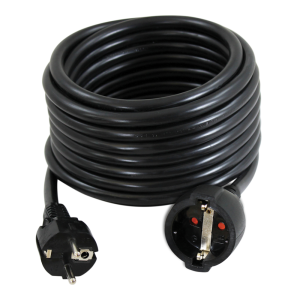 Удължител 5 метра кабел H05RR-F 3G1.5мм2 черен COMMEL