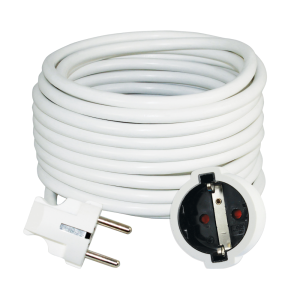 Удължител 4 метра кабел H05VV-F 3G1.5мм2 бял COMMEL