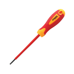 Отвертка шлиц 0.5x3.0x100 VDE 1000V жълто-червена ръкохватка COMMEL