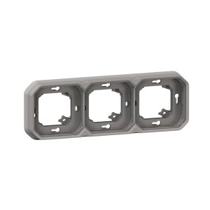 Монтажна рамка Plexo New 3х (2+2+2М) хориз./верт., сив, Legrand