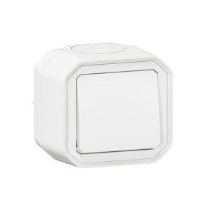 NO бутон Plexo New 10А IP55 IK08 СГЛОБЕН ОМ бял, Legrand