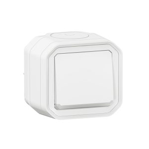 NO бутон Plexo New с подсветка 10А СГЛОБЕН ОМ бял, Legrand