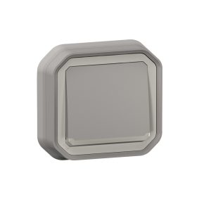 NO бутон Plexo New IP55 IK08 с подсветка 10А СГЛОБЕН, СМ, сив, Legrand