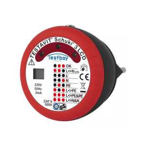 Тестер за контакт шуко CAT II 300Vac LED и LCD Testavit Schuki 3 TESTBOY