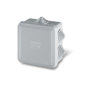 Кутия 80х80x40мм IP55 UV 6 кабелни мембрани за PG16 затваряне на клик new серия Cubox SCAME