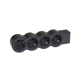 Разклонител ЧЕРЕН 4x2P+E без кабел Standard NEW LEGRAND