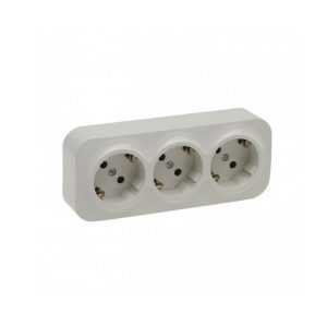 Контакт Forix Шуко 3x2P+Е  ОМ IP21 с детска защита крем Legrand