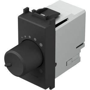 Димер ротативен R=0-180W LED=0-180VA 1M, цвят Черен мат, Modul TEM