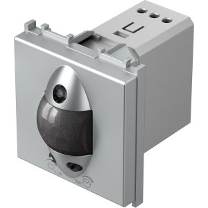 Датчик за движение PIR, 110°, обхват 8m @ h=1.2m, ≤ 80W, изисква неутрала, 2M, цвят Сребро мат, Modul TEM