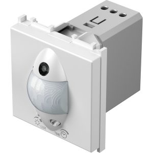 Датчик за движение PIR, 110°, обхват 8m @ h=1.2m, ≤ 80W, изисква неутрала, 2M, цвят Бял мат, Modul TEM