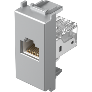Розетка RJ45 Cat.5e UTP 1M, цвят Сребро мат, Modul TEM