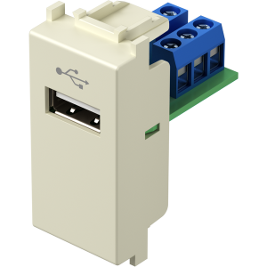 Розетка USB A 2.0 за данни 1M, цвят Крем гланц, Modul TEM