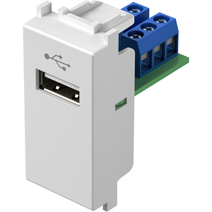 Розетка USB A 2.0 за данни 1M, цвят Бял мат, Modul TEM