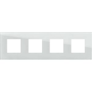 Рамка 2+2+2+2M, цвят Бяло стъкло, Modul Edge TEM