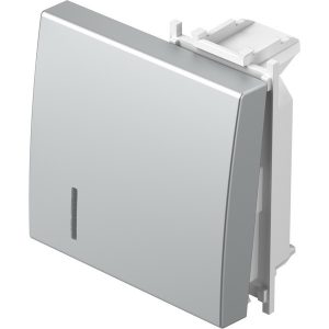 Лицев панел ключ/бутон 2М с индикатор, цвят Сребро мат, Modul TEM