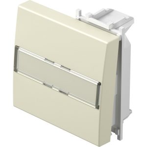 Лицев панел ключ/бутон 2М с етикет, цвят Крем гланц, Modul TEM
