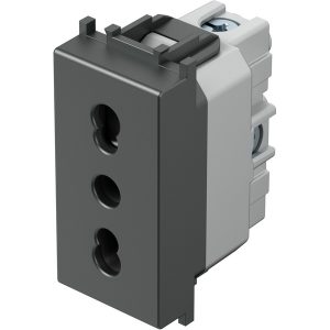 Контакт италиански стандарт 2P+E 16A 1M, цвят Антрацит, Modul TEM