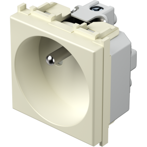 Контакт френски стандарт 2P+E 16A 2M, цвят Крем гланц, Modul TEM