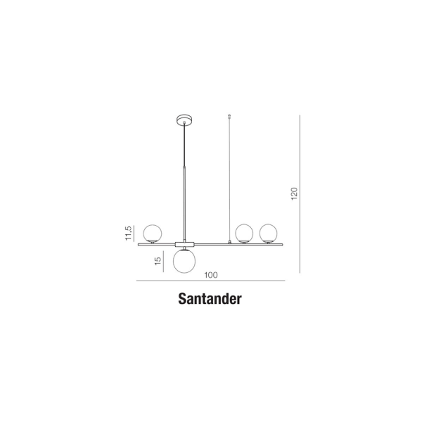 Осветително тяло SANTANDER Старо злато AZZARDO