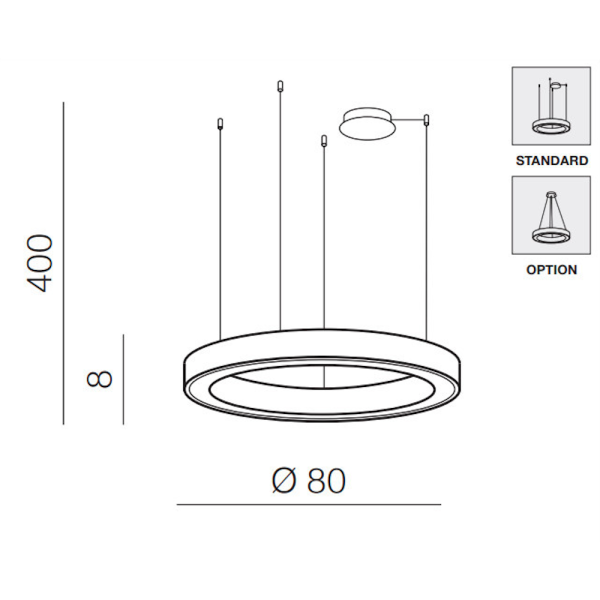 Осветително тяло MARCO 80 Черно CCT+DIMMABLE Дистанционно управление AZZARDO