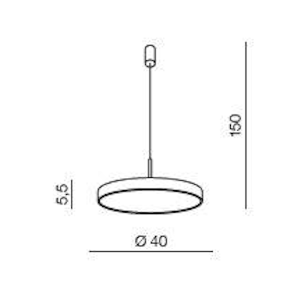 Осветително тяло MARCELLO 40 Черно CCT+DIMMER Дистанционно управление AZZARDO