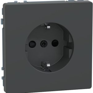 Контакт шуко с лицев панел и Д.З. цвят Антрацит System Design Merten SE