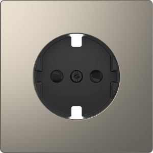 Лицев панел за контакт шуко с Д.З. цвят Никел System Design Merten SE