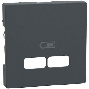 Лицев панел за 2xUSB контакт цвят Антрацит System M Merten SE