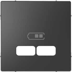 Лицев панел за 2xUSB контакт цвят Антрацит System Design Merten SE