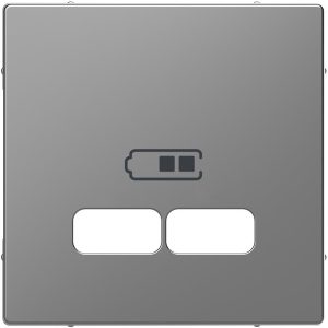 Лицев панел за 2xUSB цвят Неръждаема стомана System Design Merten SE