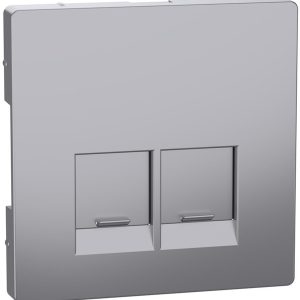 Лицев панел за 2xRJ45 цвят Неръждаема стомана System Design Merten SE