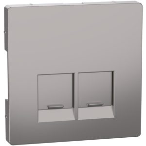 Лицев панел за 2xRJ45 цвят Никел System Design Merten SE