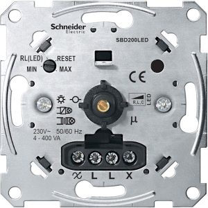 Димер ротативен R=4-400W L=4-400VA LED=4-200VA механизъм Merten SE