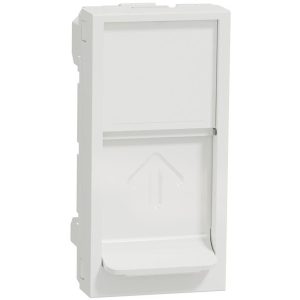 Лицев панел 22.5х45мм за 1х RJ45 Keystone, плосък прав изход 1 мод. цвят Бял Unica SE