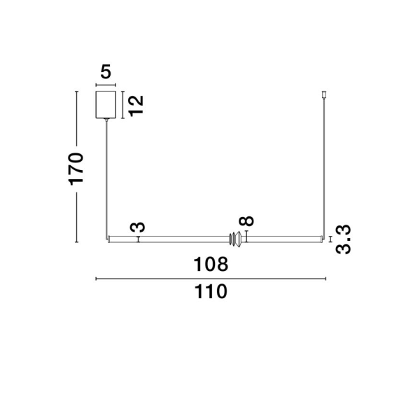 Осветително тяло STALACTITE-9236405 Черно/Алуминий TRIAC DIMMER NOVA LUCE