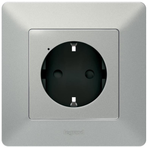 Контакт шуко 16A Smart Valena Life Алуминий с рамка Legrand с Netatmo
