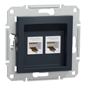 Розетка 2xRJ45 UTP cat.5e цвят Антрацит Asfora SE