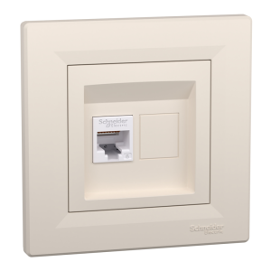 Розетка RJ45 UTP cat.6 моноблок цвят Крем Asfora SE