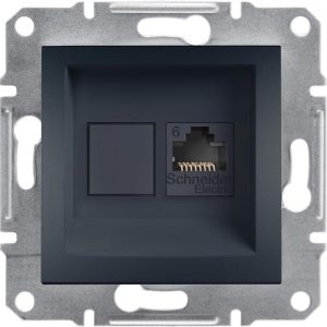 Розетка RJ45 UTP cat.6 цвят Антрацит Asfora SE