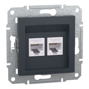 Розетка 2xRJ45 UTP cat.6 цвят Антрацит Asfora SE